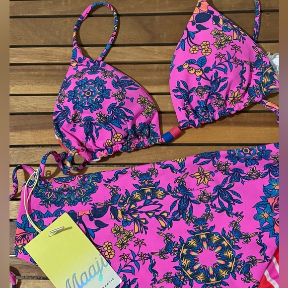 Maaji Other - NWT Medium Maaji Magenta Pink Blue Floral Bikini Set